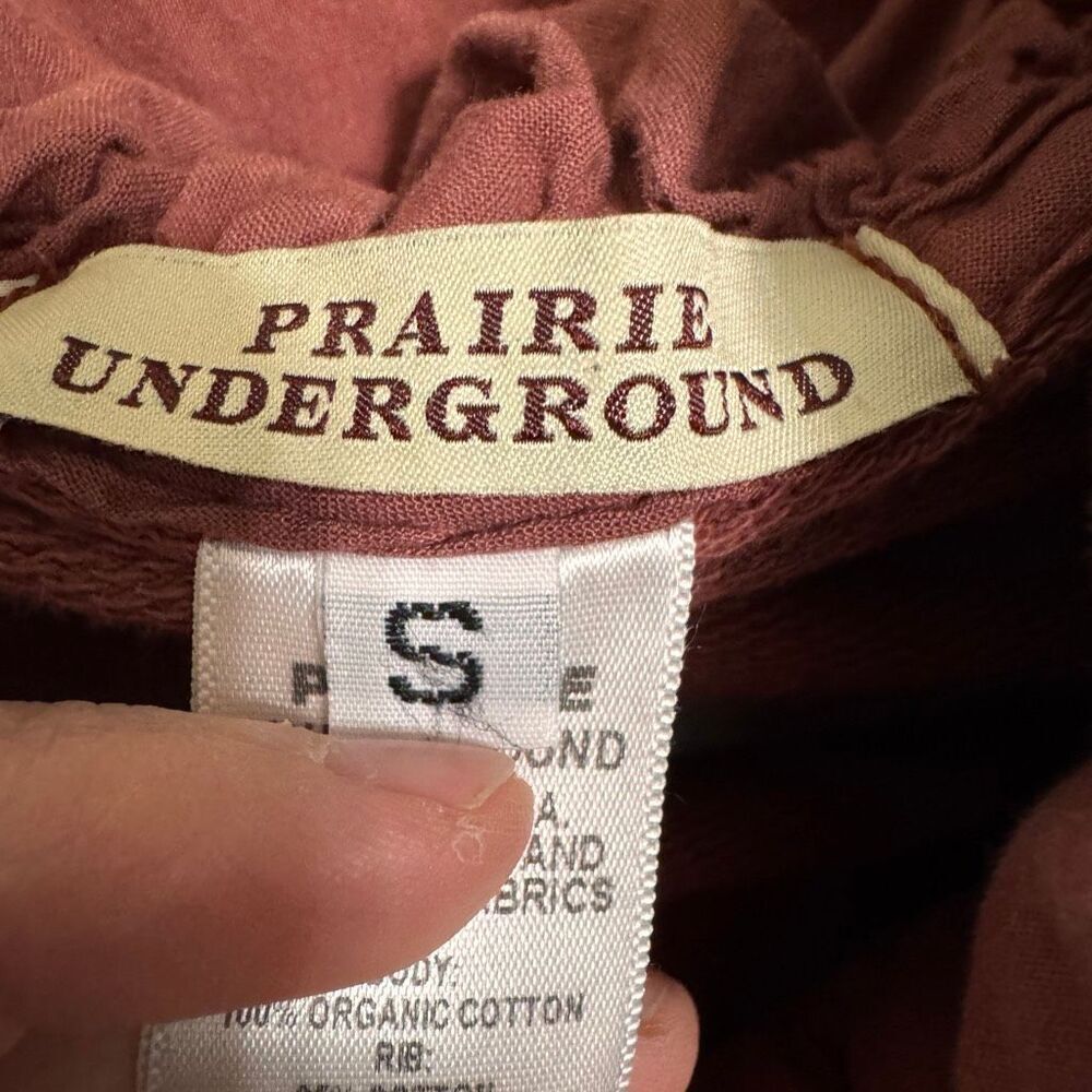 Prairie Underground full zip rust colored sweatshirt size small - Picture 6 of 6